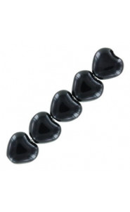 Czech Hearts beads 6mm Jet 23980